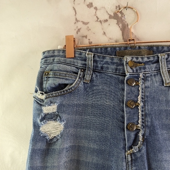 Joes Jean Women 27 Exposed Button Fly High Rise Straight Crop Debbie Denim - Picture 2 of 14